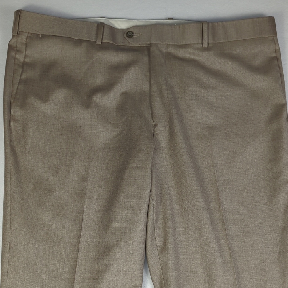 Coppley Reda 1865 Super 130's‎ Traceable Wool Mens Dress Pants Khaki Size 42T